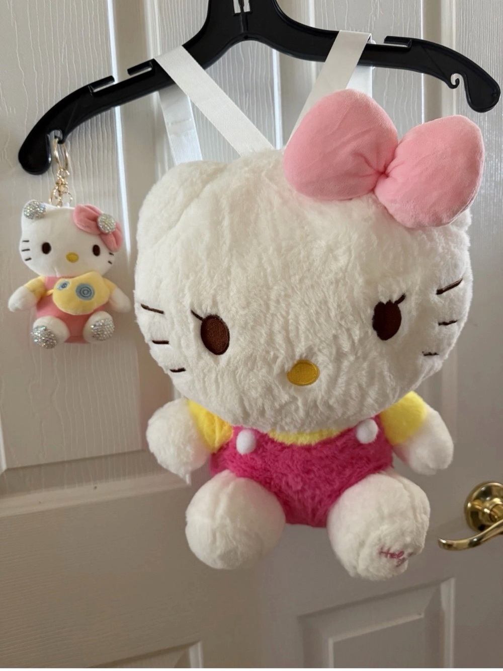 Hello Kitty Plush Backpack in White, Pink and Yellow